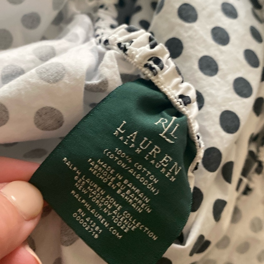 Ralph Lauren Twin Sheets - Black and White Polka Dot